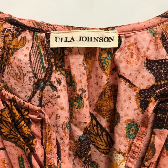 Ulla Johnson Floral Midi Dress in Pink and Orange - Picture 6 of 12